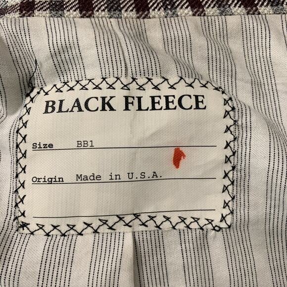 BLACK FLEECE Size 38 Burgundy Grey Cream Checkered Wool Blend 31 Suit - Picture 7 of 10